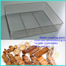 2014 outdoor used fine cooling pans non stick rectangle barbecue grill pans stainless steel mesh roasting pans